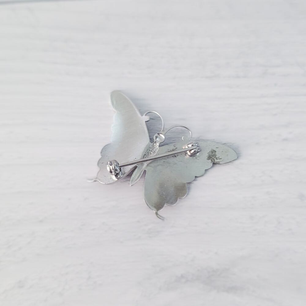 Vintage Beau Sterling Brooch / Vintage Pin Silver Butterfly - Picture 5 of 5